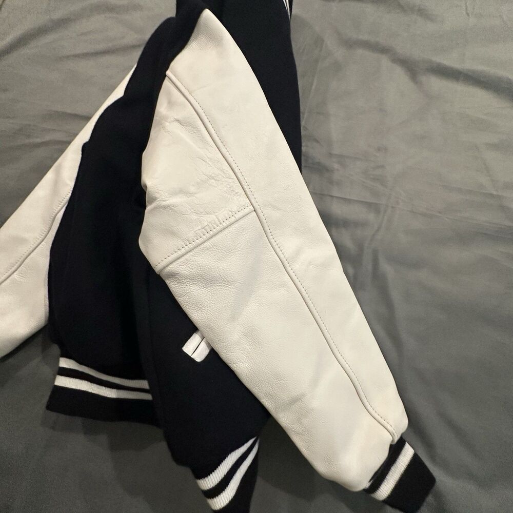 Vintage Game Sportswear Jacket Mens Small Varsity Letterman Wool USA 90s Black - Picture 9 of 9